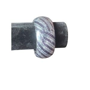 Chunky and Wide Black and Gray Plastic Bangle Cuff Bracelet Estate Find